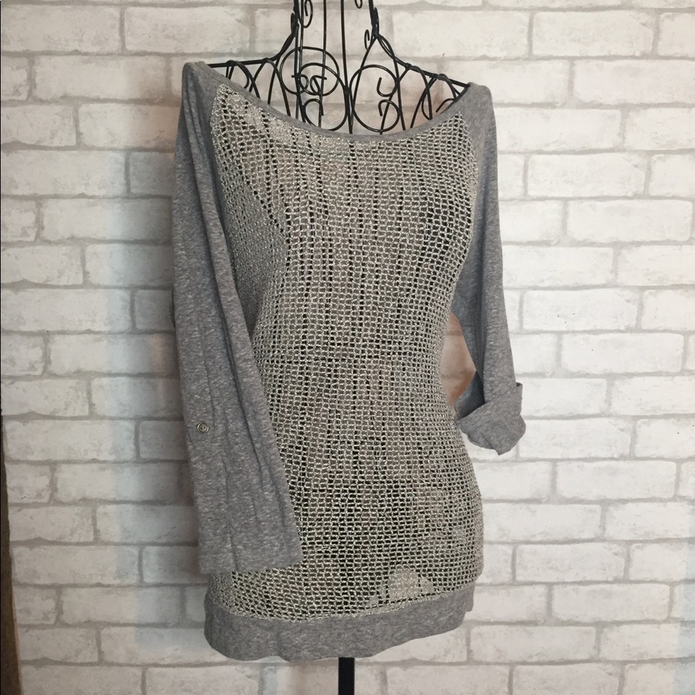 Maurice’s 3/4 Sleeve knit “chain” shirt size L